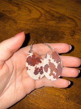 Handmade leather earrings